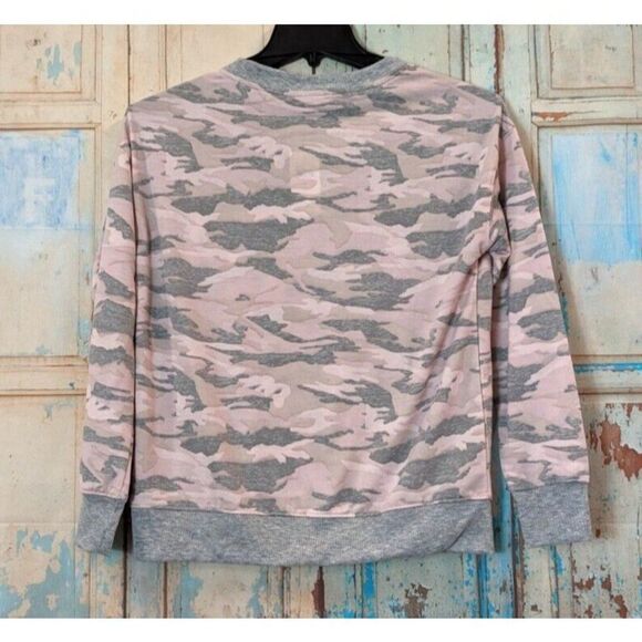 Splendid Womens Small Soft Pink Gray Long Sleeve Crew Neck Pullover Sweatshirt - Picture 6 of 8